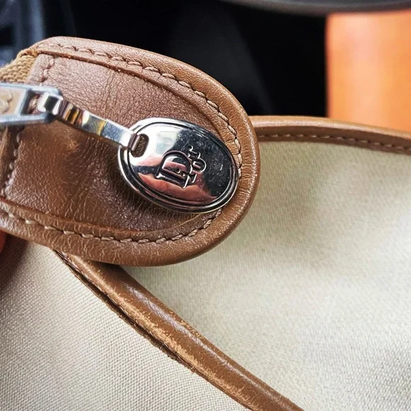 Dior Vintage Canvas and Leather Clutch Pristine